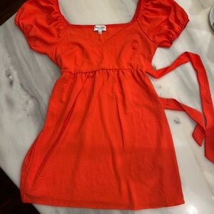 Vibrant Puff Sleeve mini sun Dress